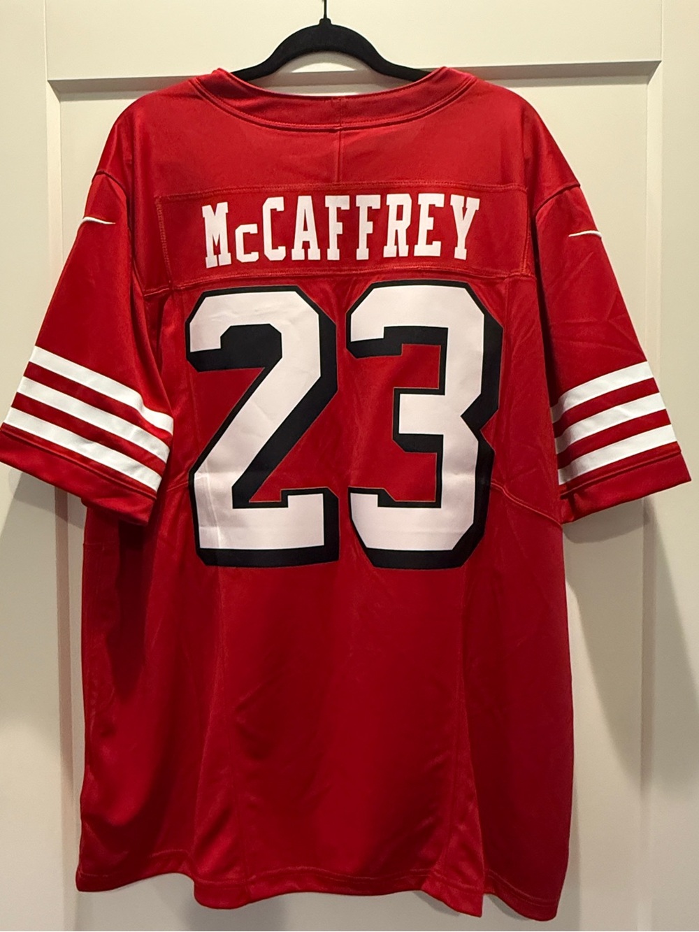 49ers Christian McCaffrey
Scarlett Alternate Vapor F.U.S.E
Nike Limited Jersey